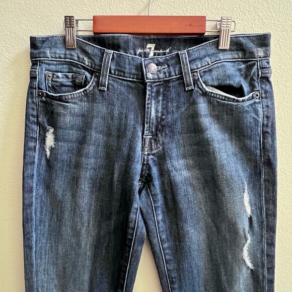 7 For All Mankind Bootcut Women's Jean Size 28 Medium Wash Straight Leg Denim - Picture 3 of 8